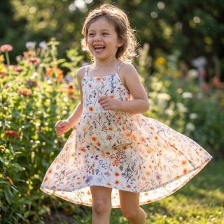 Linen viscose Flower sea design B