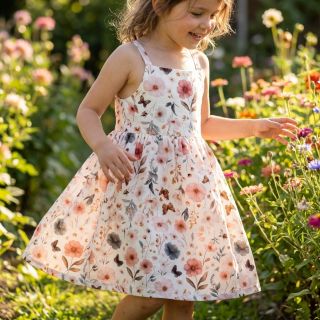 Linen viscose Flower sea design D