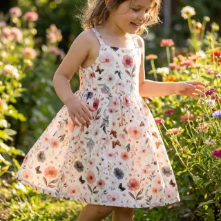 Linen viscose Flower sea design D