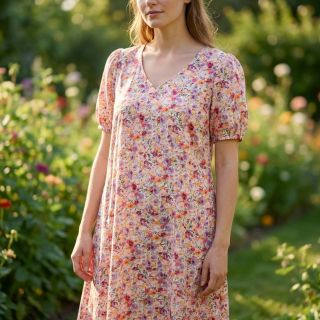 Linen viscose Floral design C