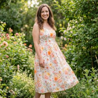 Linen viscose Floral design A