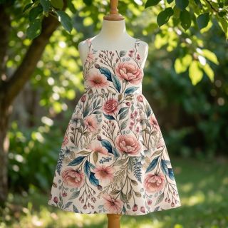 Linen viscose Floral design D