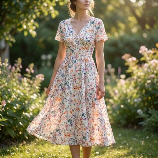 Linen viscose Shabby chic design D