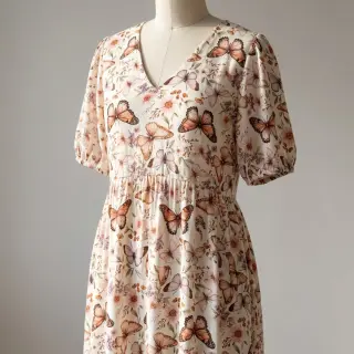 Linen viscose Botanic design C