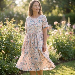 Linen viscose Sweet and small design C