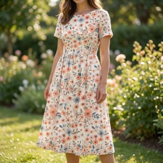 Linen viscose Sweet and small design B