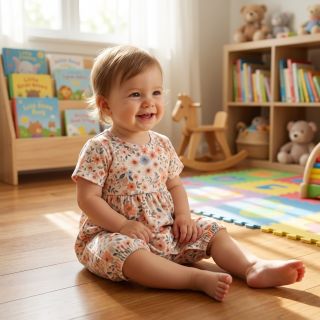 Linen viscose Sweet and small design B