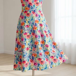 Linen viscose Bright and bold design C