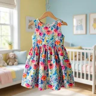 Linen viscose Bright and bold design C