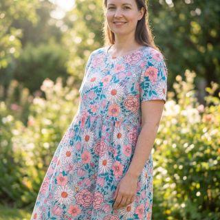 Linen viscose Bright and bold design D