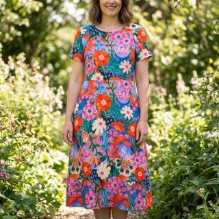 Linen viscose Bright and bold design A