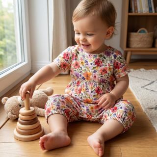 Linen viscose Floral design B