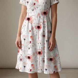 Linen viscose Flower sea design C