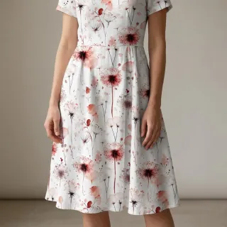 Linen viscose Flower sea design C