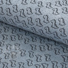Corduroy STRETCH Little dino old blue