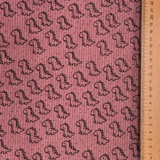 Corduroy STRETCH Little dino old pink