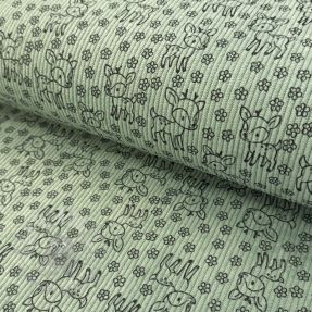 Corduroy STRETCH Little deer old green
