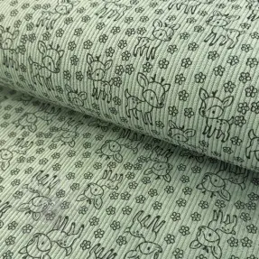 Corduroy STRETCH Little deer old green