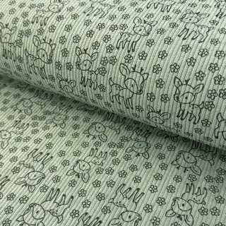 Corduroy STRETCH Little deer old green