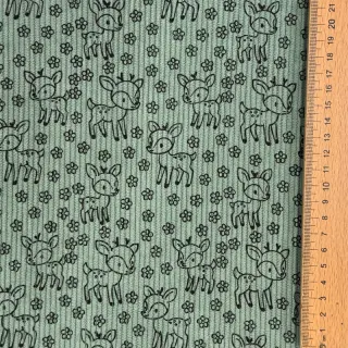 Corduroy STRETCH Little deer old green
