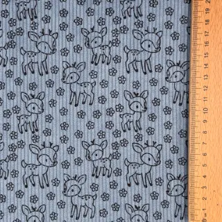 Corduroy STRETCH Little deer old blue