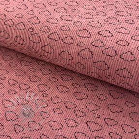 Corduroy STRETCH Little clouds old pink