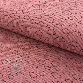 Corduroy STRETCH Little clouds old pink