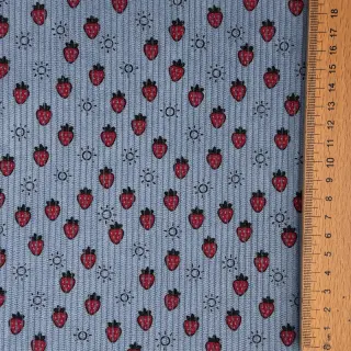 Corduroy STRETCH Little strawberries old blue