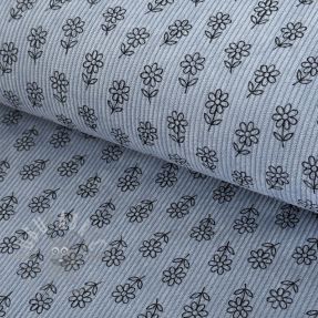 Corduroy STRETCH Little flower old blue