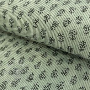 Corduroy STRETCH Little flower old green