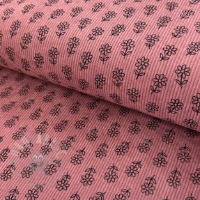 Corduroy STRETCH Little flower old pink