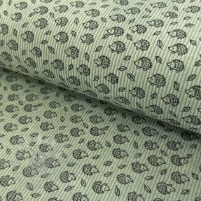 Corduroy STRETCH Little hedgehog old green
