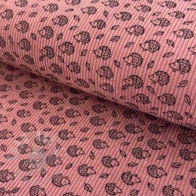 Corduroy STRETCH Little hedgehog old pink