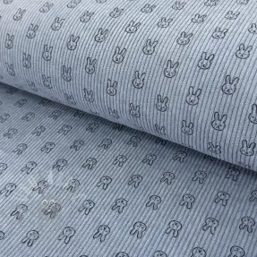 Corduroy STRETCH Little bunny old blue