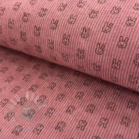 Corduroy STRETCH Little bunny old pink
