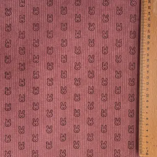 Corduroy STRETCH Little bunny old pink