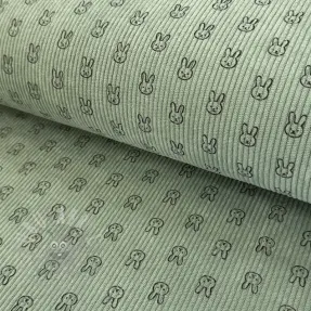 Corduroy STRETCH Little bunny old green