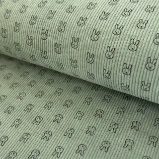 Corduroy STRETCH Little bunny old green