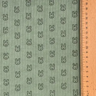 Corduroy STRETCH Little bunny old green