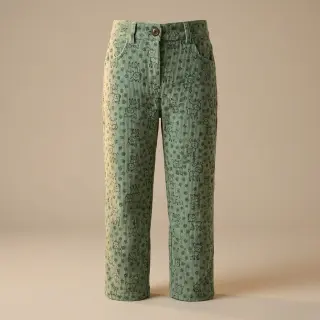 Corduroy STRETCH Little deer old green