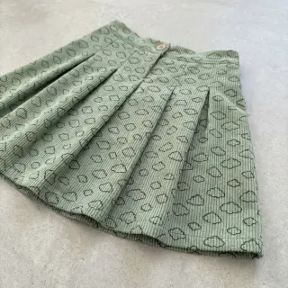 Corduroy STRETCH Little clouds old green