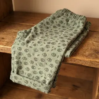 Corduroy STRETCH Little hedgehog old green