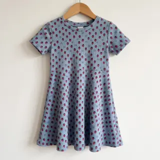 Corduroy STRETCH Little strawberries old blue