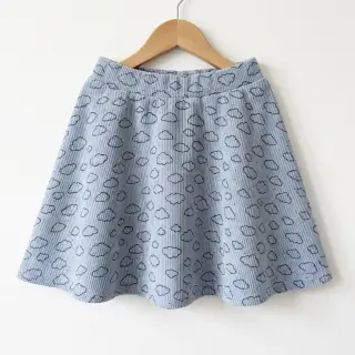 Corduroy STRETCH Little clouds old blue