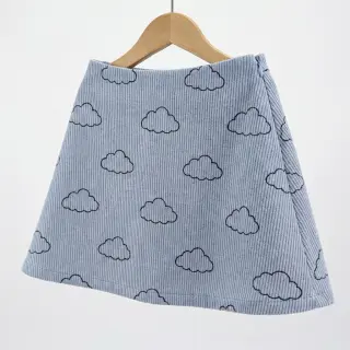 Corduroy STRETCH Little clouds old blue