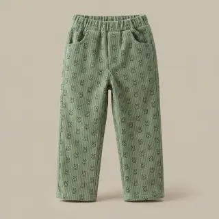 Corduroy STRETCH Little bunny old green