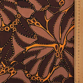 Cotton fabric SATIN Abstract dark brown