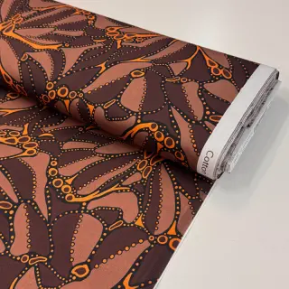 Cotton fabric SATIN Abstract dark brown
