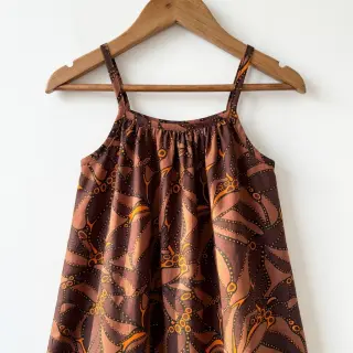 Cotton fabric SATIN Abstract dark brown