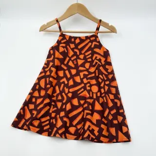 Cotton fabric SATIN Geometric dark brown
